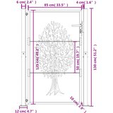  Vrtna vrata antracit 100x125 cm čelična s uzorkom stabla | shoptok.hr