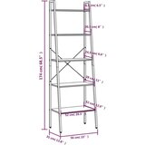 vidaXL 5-nadstropni stoječi regal temno rjav in črn 56x35x174 cm | Shoptok.si