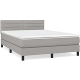  Box spring postelja z vzmetnico svetlo siva 140x200 cm blago, (20846753) | Shoptok.si