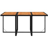  7-dijelni vrtni blagovaonski set s jastucima crni od poliratana Crna 163 cm table length | shoptok.hr
