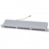 Patch panel 19"/1U sa 24 RJ-45 STP kat. 5e Fully Shielded, dual Krone LSA & 110 IDC reglete, držač kablova sa zadnje strane sa uzemljenjem (SP5E-24-1U) | ePonuda.com