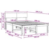  Krevetni okvir s uzglavljem ROSTOCK Bijela 140 x 200 cm | shoptok.hr