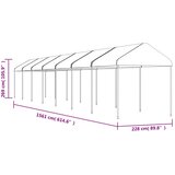  Sjenica s krovom bijela 15,61 x 2,28 x 2,69 m polietilen | shoptok.hr