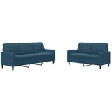  2-dijelni set sofa s jastucima plavi baršunasti | shoptok.hr