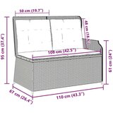  Vrtna klupa s jastukom Svjetlosiva Poli ratan | shoptok.hr