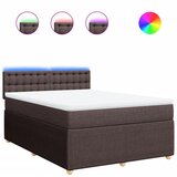 vidaXL Box spring postelja z vzmetnico temno rjava 140x200 cm blago, (21308760) | Shoptok.si