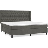  s oprugama i madracem tamnosivi 200x200 cm baršunasti | shoptok.hr