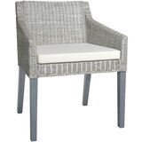 Furnova Jedilni stol z blazino siv naraven ratan, (21929108) | Shoptok.si