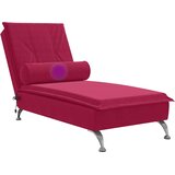  počivaljka s valjkastim jastukom boja vina baršunasta | shoptok.hr