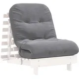 futon - futonski ležalnik z ležiščem bela 70x206x11 cm trdna borovina, (21729480)