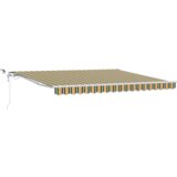 vidaXL Avtomatska retraktibilna tenda z LED zeleno in rumeno 400x350 cm, tenda nadomestno platno za okvir 4x3.5 m zelena in rumena | Shoptok.si