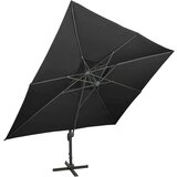 vidaXL Vrtni senčnik z dvojno streho črn 400x300 cm | Shoptok.si
