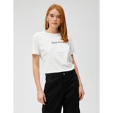 Koton Stone Embroidered T-Shirt V-Neck | shoptok.hr