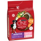 Purina ONE Medium/Maxi Sensitive losos - Varčno pakiranje: 2 x 2,5 kg Cene