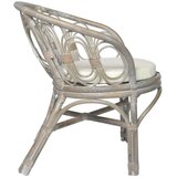 In Jedilni stol z blazino siv naraven ratan in platno | Shoptok.si