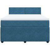  Krevet box spring s madracem plavi 160 x 200 cm baršunasti | shoptok.hr