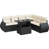  7-dijelni set vrtnih sofa od poliratana s jastucima crni | shoptok.hr