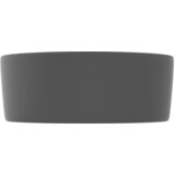  Luksuzni okrugli umivaonik mat tamnosivi 40 x 15 cm keramički | shoptok.hr