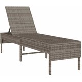  Ležaljka s jastukom siva 55x200x44 cm poli ratan | shoptok.hr