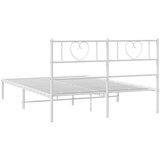 Metalni okvir za krevet s uzglavljem bijeli 140 x 200 cm | shoptok.hr