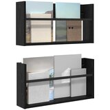  Polica za časopise s policom 2 pcs Crni hrast 60 x 12 x 30 cm | Eponuda.com