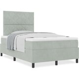 vidaXL Box Spring postelja z vzmetnico svetlo siva 120x200 cm žamet | Shoptok.si