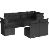  The Living Store Vrtna sedežna garnitura 8-delna z blazinami črn poli ratan - Vrtna Sedežna Garniture, (21451328) | Shoptok.si