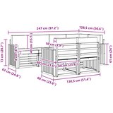  Set vanjskih sofa 7 kom. Bijela i antracit Poliester 247 x 128,5 x 73 cm | shoptok.hr