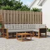 Set vanjskih sofa 6 kom. Prirodna i svjetlosiva | shoptok.hr