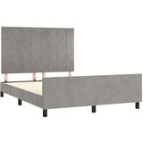  Okvir za krevet s uzglavljem svjetlosivi 140x190 cm baršunasti | shoptok.hr