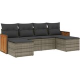  6-dijelni set vrtnih sofa od poliratana s jastucima sivi | shoptok.hr