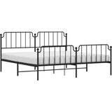 Metalni okvir kreveta s uzglavljem i podnožjem crni 193x203 cm | shoptok.hr