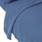 HOMESCAPES ploska posteljna rjuha iz mornarsko modrega platna, 230x255 cm, (20750802) | Shoptok.si