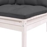  Vrtni dvosjed s jastucima bijeli od masivne borovine | shoptok.hr