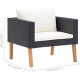 Poli 4-dijelna vrtna garnitura od poliratana s jastucima crna | shoptok.hr