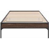 Okvir za krevet smeđi hrast 75x190 cm konstruirano drvo i metal | shoptok.hr