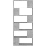 vidaXL Knjižna omara za razdelitev prostora betonsko siva 80x24x186 cm | Shoptok.si