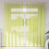 Voile zavjese s gornjim dijelom od 2 komada, jabučno zelene boje | Shoptok.si
