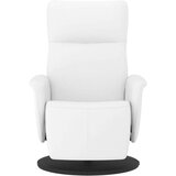  Naslanjač z naslonom za noge belo umetno usnje | Shoptok.si