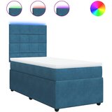 vidaXL Box spring postelja z vzmetnico modra 90x190 cm žamet, (21307253) Cene