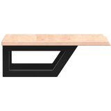  Zidna polica za umivaonik od čelika i masivne hrastovine Smeđa 40 x 50 x 2 cm | Shoptok.si