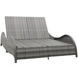 Maison Chic Dvojni Ležalnik - Sončna ležalnik z blazino poli ratan antraciten, (22043007) | Shoptok.si