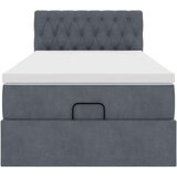 vidaXL Otomanski posteljni okvir z vzmetnico siv 100x200 cm žamet | Shoptok.si