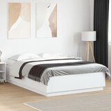 Furnova Posteljni okvir z LED lučkami bel 140x200 cm inženirski les, (21940812) Cene