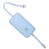 Veger prenosna baterija z vgrajenimi kabli 10000 mAh, modra | Shoptok.si