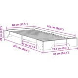  Krevet s daskama s pohranom Smeđa 80 x 220 cm boja drva | shoptok.hr