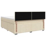  Boxspring krevet s madracem Krem 160 x 200 cm Tkanina - Krem 160 x 200 cm Dizajn s rombovima | shoptok.hr