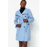 Trendyol Coat - Blue - Double-breasted Cene