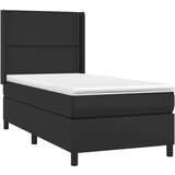  Krevet s oprugama i madracem crni 100x200 cm od umjetne kože | shoptok.hr