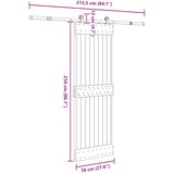  Klizna vrata NARVIK Prirodna i crna 70 x 210 cm (213,5 cm) | shoptok.hr